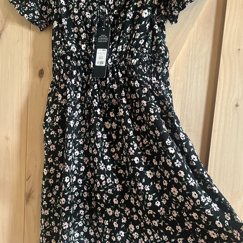 Fashion Nova Black and White Floral size M Dress